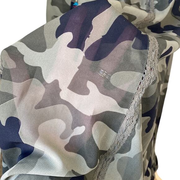 Z&L Europe Camo Embroidered Duster Maxi Dress Size Small - Picture 4 of 15